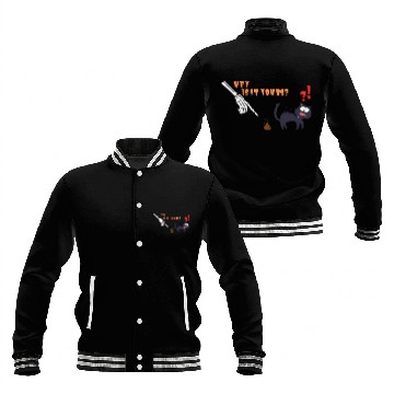 Discover Funny Halloween Skeleton and Cat Baseball Jackets