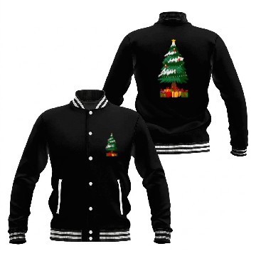 Discover Merry Christmas Tree with Surprise Presents Boxes Baseball Jackets