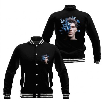 Discover Male Face with Blue Butterflies Baseball Jackets
