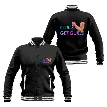 Discover CURLS GET GURLS GYM MUSCLE Baseball Jackets