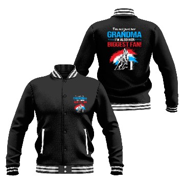 Discover Grandma Biggest Fan Barrel Racing Grandma Baseball Jackets