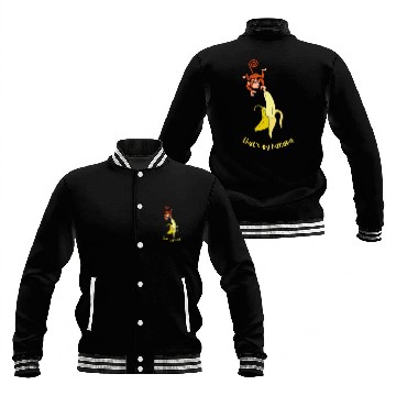 Discover Monkey and Banana funny animal Baseball Jackets