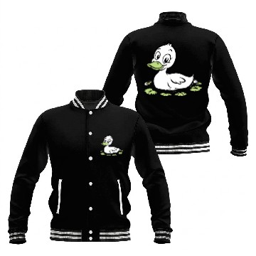 Discover Cute duck swimming in a swamp Baseball Jackets