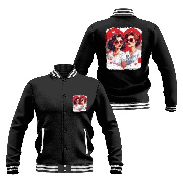 Discover Valentines Day Outfit For Her And Her in love Baseball Jackets