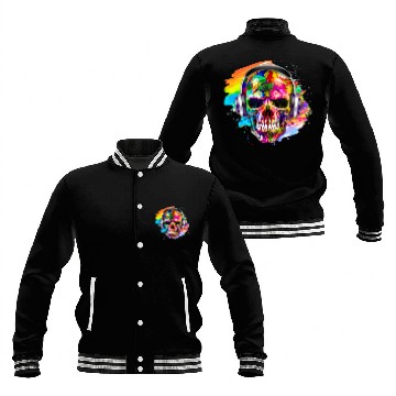 Discover Colorful skull Baseball Jackets