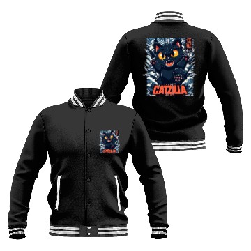 Discover Kaiju Catzilla in Japan Tokyo Baseball Jackets
