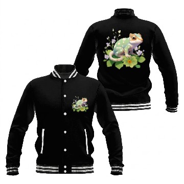 Discover Cute Chameleon for Lizard Pet Lover Baseball Jackets