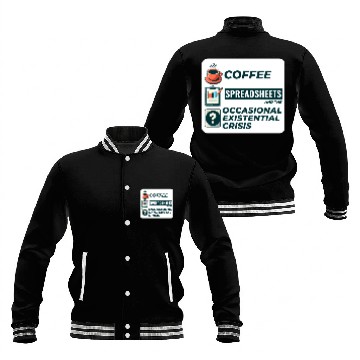 Discover Accountant Bookkeeping Coffee Spreadsheets Funny Baseball Jackets