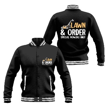 Discover Lawn & Order Special Mowing Unit Funny Lawn Care Baseball Jackets
