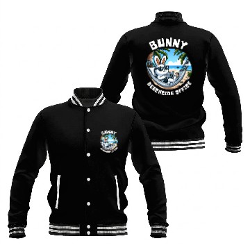 Discover Bunny Beachside Office: Work and Waves Baseball Jackets
