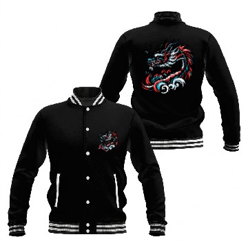 Discover Colorful Chinese Dragon Artwork Essentials Baseball Jackets