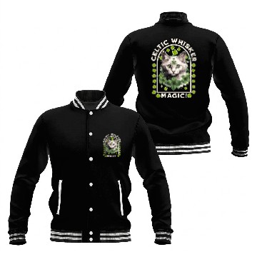 Discover CELTIC WHISKER MAGIC Feline Kitty Design Baseball Jackets