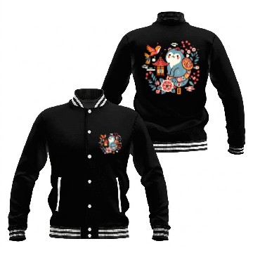 Discover Whimsical Dog and Bird Baseball Jackets