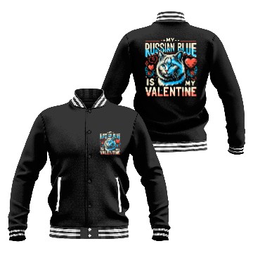 Discover Russian Blue Cat Love Cute Valentine's for Cat lov Baseball Jackets