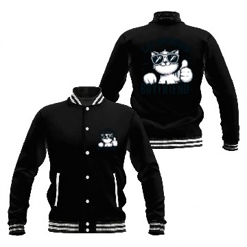 Discover Cat Approved Boyfriend Graphic Baseball Jackets
