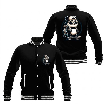 Discover Panda on Skateboard Baseball Jackets