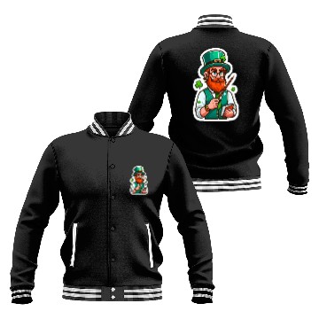 Discover Irish bearded teacher, funny st patricks day Baseball Jackets