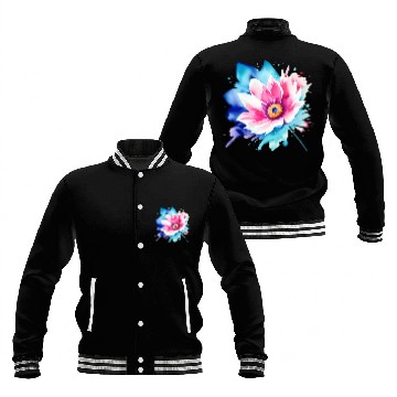 Discover Color Splash: pink flower Baseball Jackets