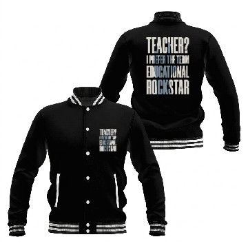 Discover Funny Music Teacher - Educational Rockstar Baseball Jackets