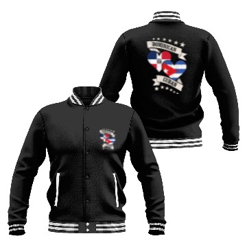 Discover Dominican Cuban Heart Flags Dominican Republic Cub Baseball Jackets