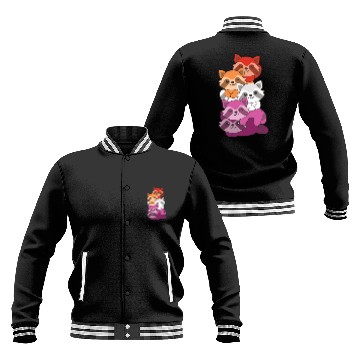Discover Lesbian Flag Pride Lgbtq Cute Raccoon Baseball Jackets