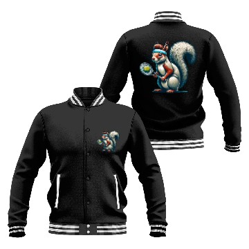 Discover Tennis Player Squirrel Animal Lover Design Baseball Jackets