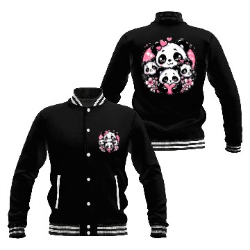 Discover Panda Love Baseball Jackets