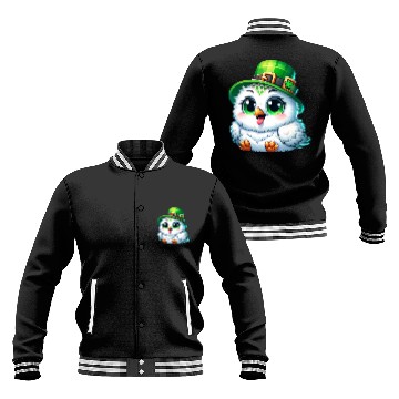 Discover St. Patrick's Cute Snowy Owl Baseball Jackets