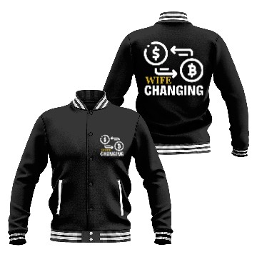 Discover Black and Gold Wife Changing - Bitcoin Baseball Jackets