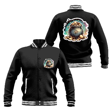 Discover Saint Patrick's Day Sparkly Pot of Gold Baseball Jackets