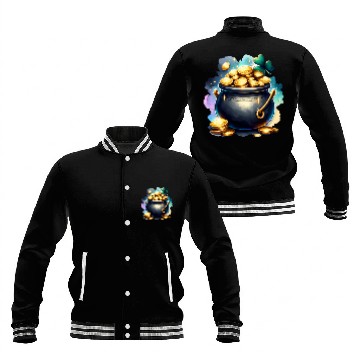 Discover Saint Patrick's Day Gold Pot With Clover Baseball Jackets