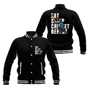Discover Eat Sleep Cricket Repeat Baseball Jackets