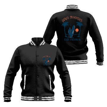 Discover San Diego California Beach Surf Summer Baseball Jackets
