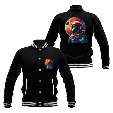 Discover Space Vintage Travel Astronaut Monkey Baseball Jackets