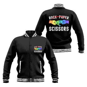 Discover Lesbian Pride Rock Paper Scissors Funny LGBTQ Baseball Jackets