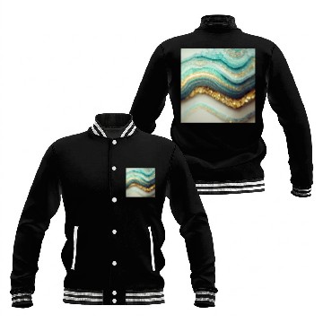 Discover Teal Agate Geode Stone Baseball Jackets
