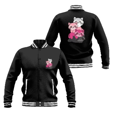 Discover Transfem Flag Pride Lgbtq Cute Raccoon Baseball Jackets