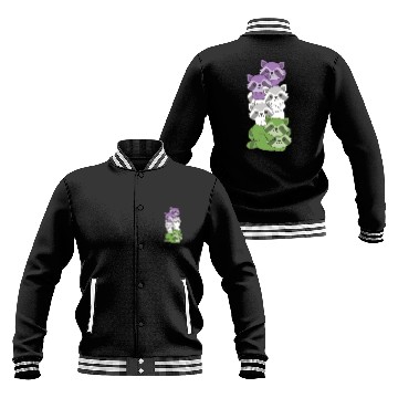 Discover Genderqueer Flag Pride Lgbtq Cute Raccoon Baseball Jackets