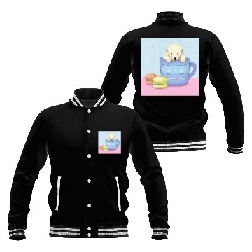 Discover Cute Polar Bear Illustration (Color) Baseball Jackets