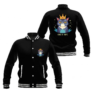 Discover Grumpy King of Naps Cat Baseball Jackets