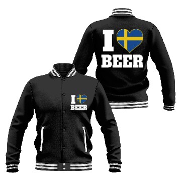 Discover I Love Beer And Sweden Patriotic Expression Baseball Jackets