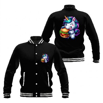 Discover Unicorn Hamburger Cheeseburger Baseball Jackets