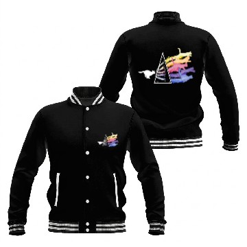 Discover Funny Science Nerd, Geek Cat Physics Rainbow Baseball Jackets