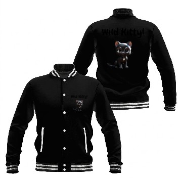 Discover Wild Kitty funny Baseball Jackets