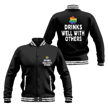 Discover Drinks Well With Others LGBT Gay St Patricks Day Baseball Jackets