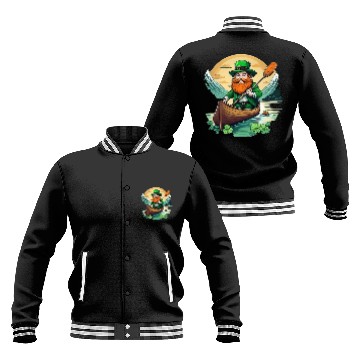 Discover St. Patrick's Day Shamrock St Paddy's Day Kayak Baseball Jackets