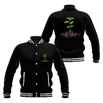 Discover Growth Typography Design Baseball Jackets