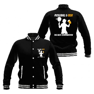 Discover Pickleball & Beer The Best Combination Fun Graphic Baseball Jackets