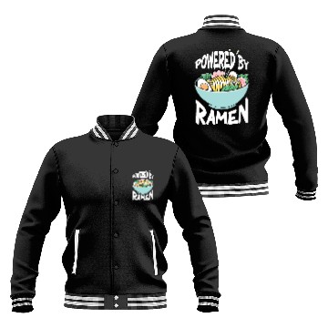 Discover Powered By Ramen Anime Japanese Soup Cup Noodle Baseball Jackets