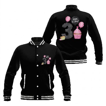 Discover Girl 3rd Birthday Pink Baseball Jackets